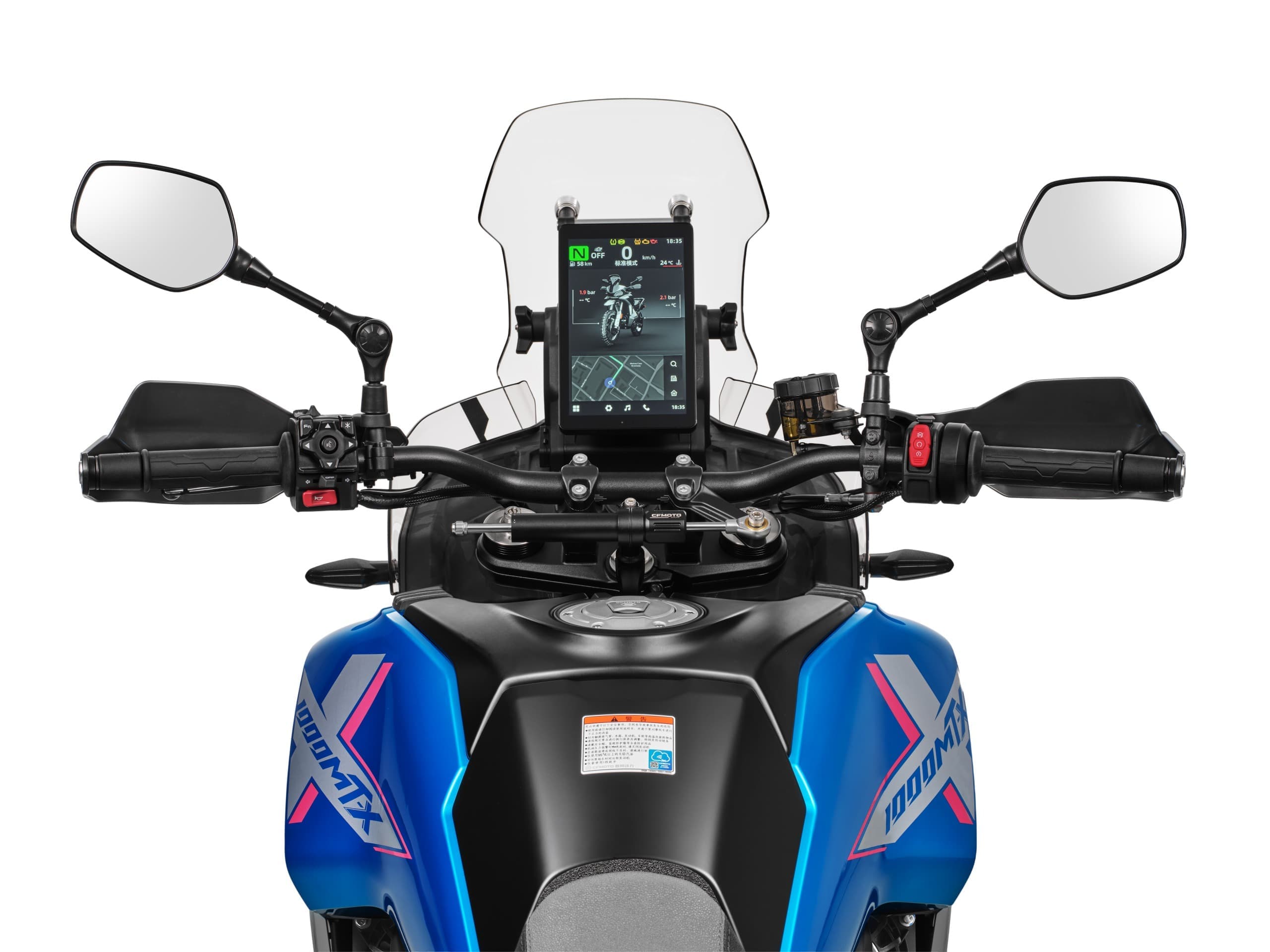 CFMOTO 1000MT-X 7-inch TFT display cockpit