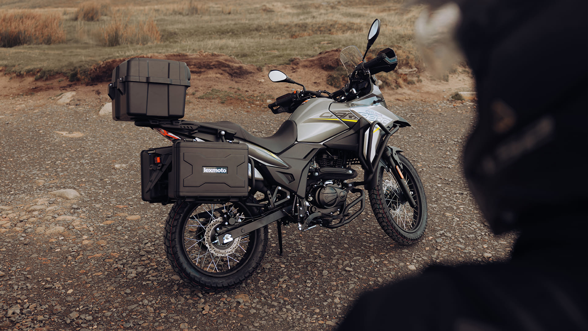 Lexmoto Carrera 125 rear view showing luggage system