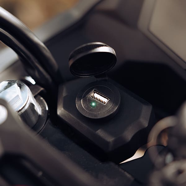 Built-in USB charger port on the Carrera